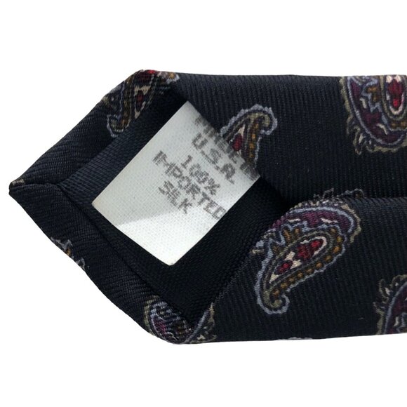 Warren Scott Multicolor Paisley 100% Silk Mens Tie Necktie Vintage - Picture 6 of 6
